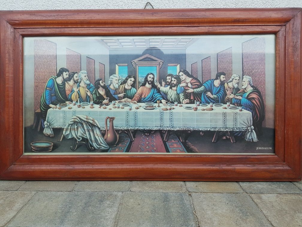 Obraz, antyk, ostatnia wieczerza, 12 apostołów