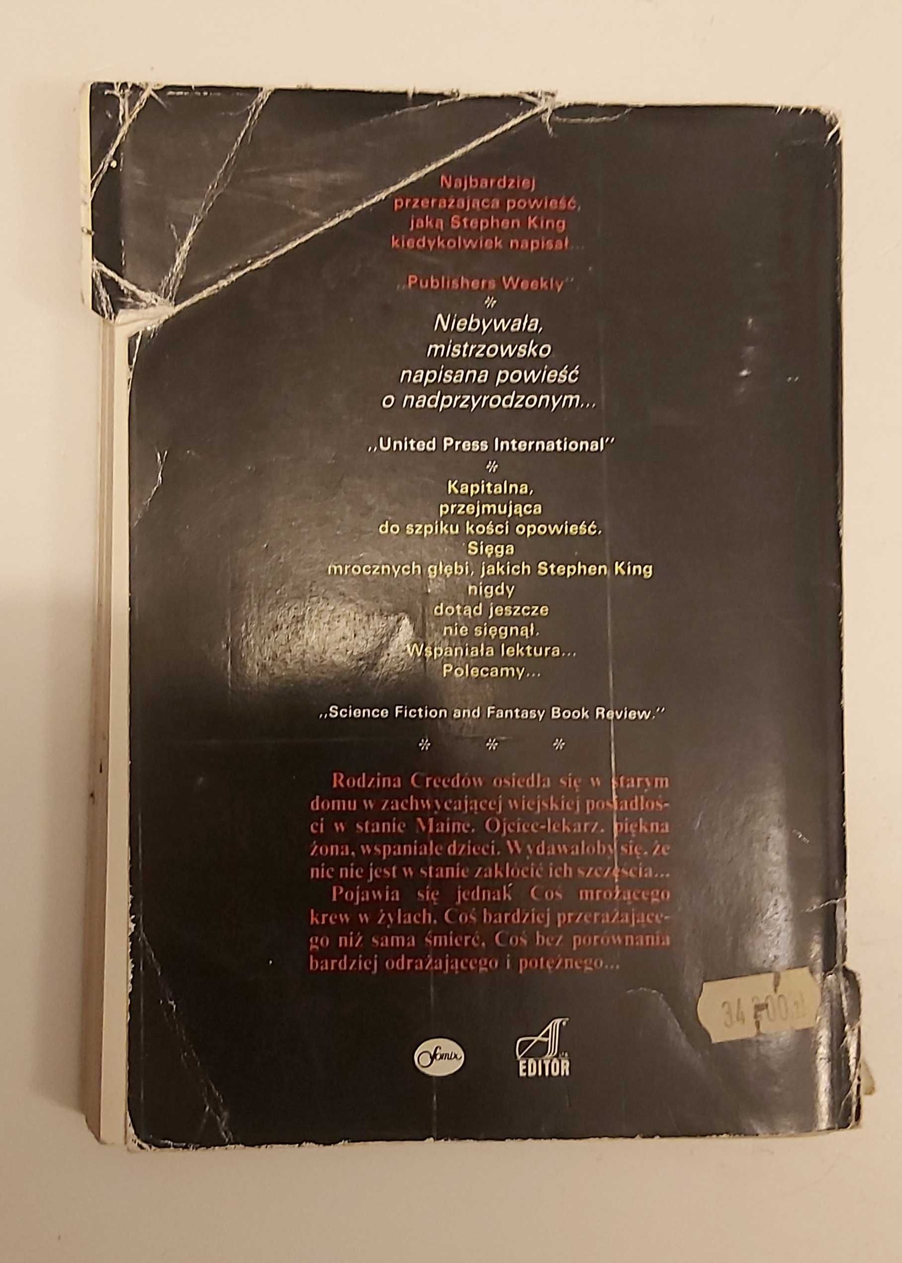 Smętarz dla zwierzaków Stephen King  ISKRY unikat pierwsze wydanie