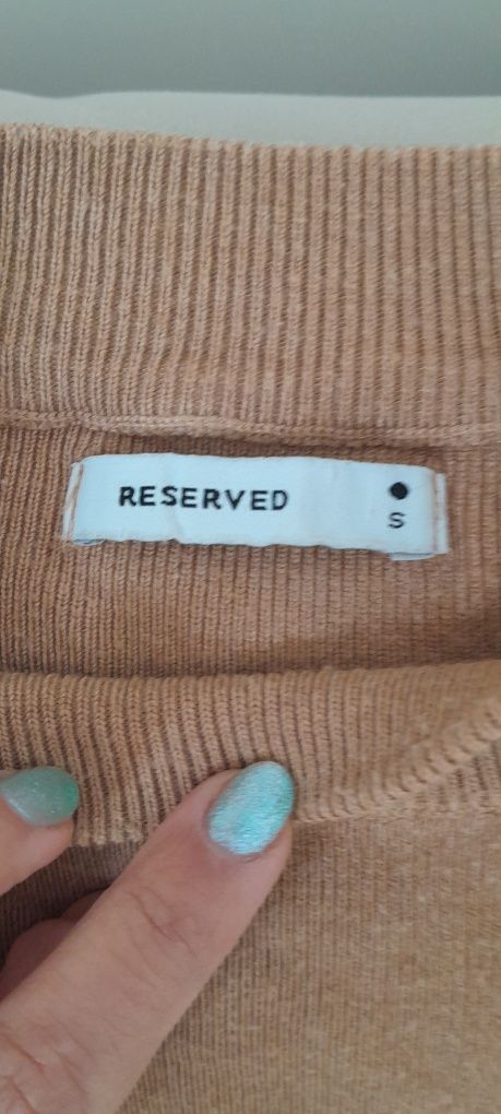 Sweterek sweter brązowy 36 S Reserved odkryty brzuch