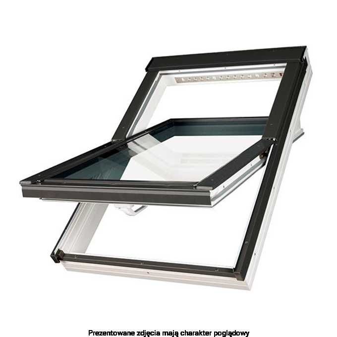 Okno dachowe FAKRO PTP-V U4 78x118 - dolne otwieranie 3 szyby RAL 7016