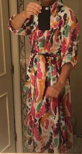 Vaporoso vestido verão multi cores, marca Constância Lima