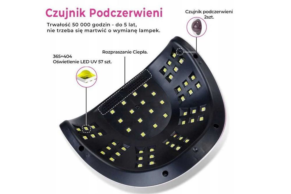 MOCNA LAMPA DO PAZNOKCI żeli hybryd UV LED 256W NOWA FV Wysyłka 0zł