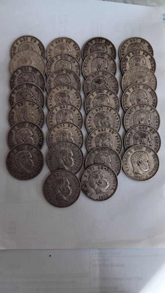 30 moedas prata 916,6. De D. Carlos l