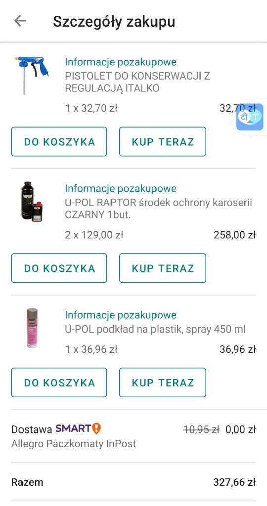 Sprzedam farbę Raptor + dodatki