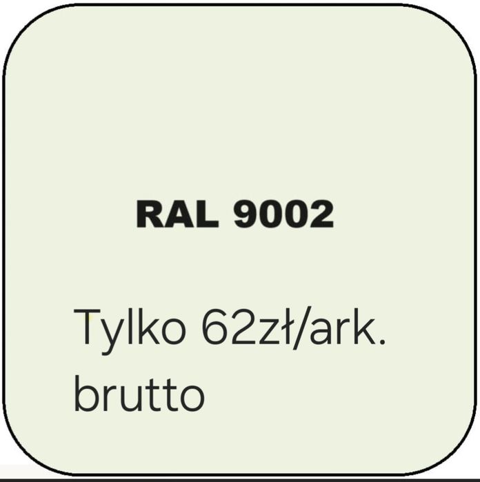 Blacha płaska  Ral 9002 biała.