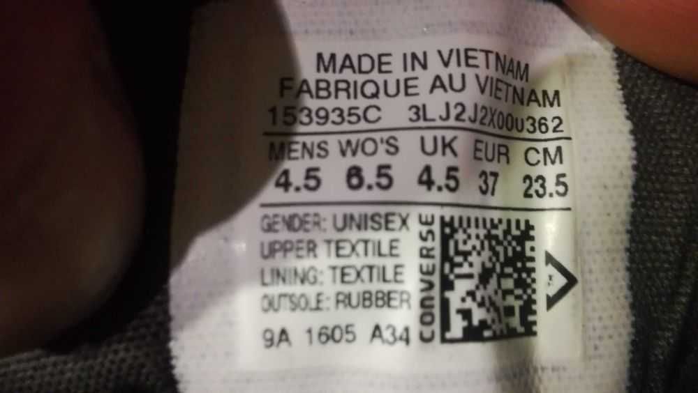 Trampki CONVERSE CT All Star BLACK GREY WEAVE HI TOP Trainers r.37 bdb