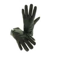 Skórzane rękawiczki damskie zimowe skóra naturalna czarne 8'' / L