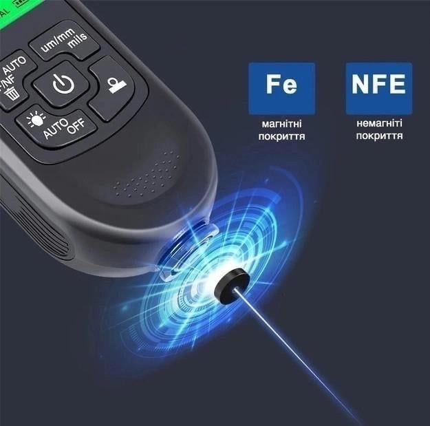 Толщиномер краски цифровой iCar HW-300 Pro 0 - 2000мкм Fe Nfe Черный