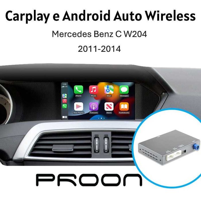 Box carplay android auto Modelos Mercedes Benz C W204 Ano 2011 a 2014