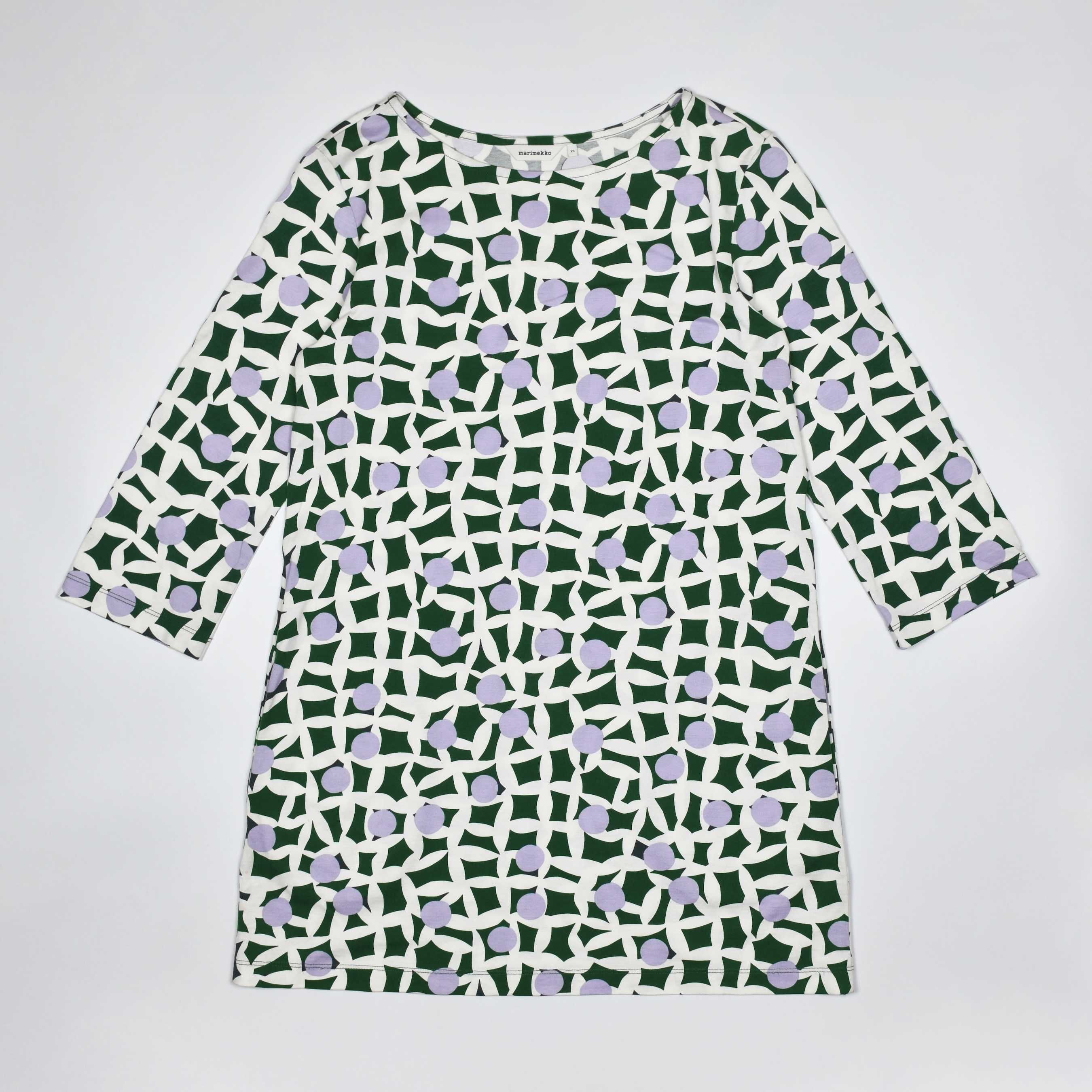 Туніка MARIMEKKO розмір XS S // кишені футболка топ бавовна 3/4 рукав