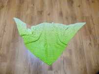 Nowa limonkowa chusta pleciona Handmade 210cmx120cm