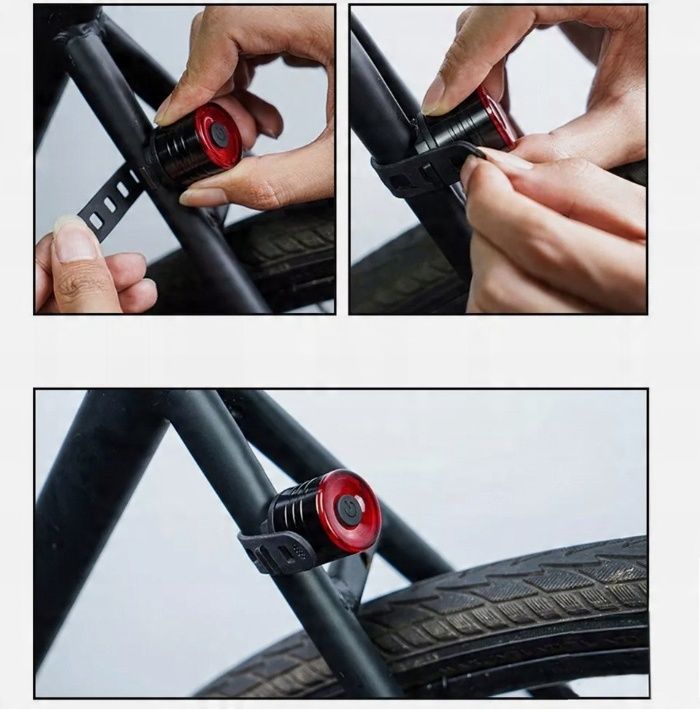 Lampka rowerowa przód tył LED COB lampki do roweru zestaw lampek 80lm