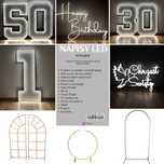Neon happy birthday neon na urodziny dekoracje urodzinowe ścianka balo