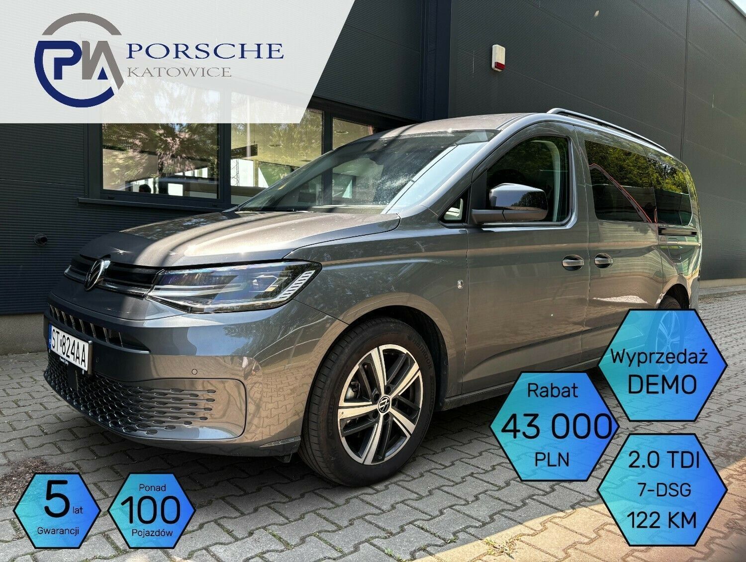 Volkswagen Caddy Caddy Maxi Life 122 KM DSG 2970 mm  FWD Nowy Model 2025 Plac Ponad 100 pojazdów