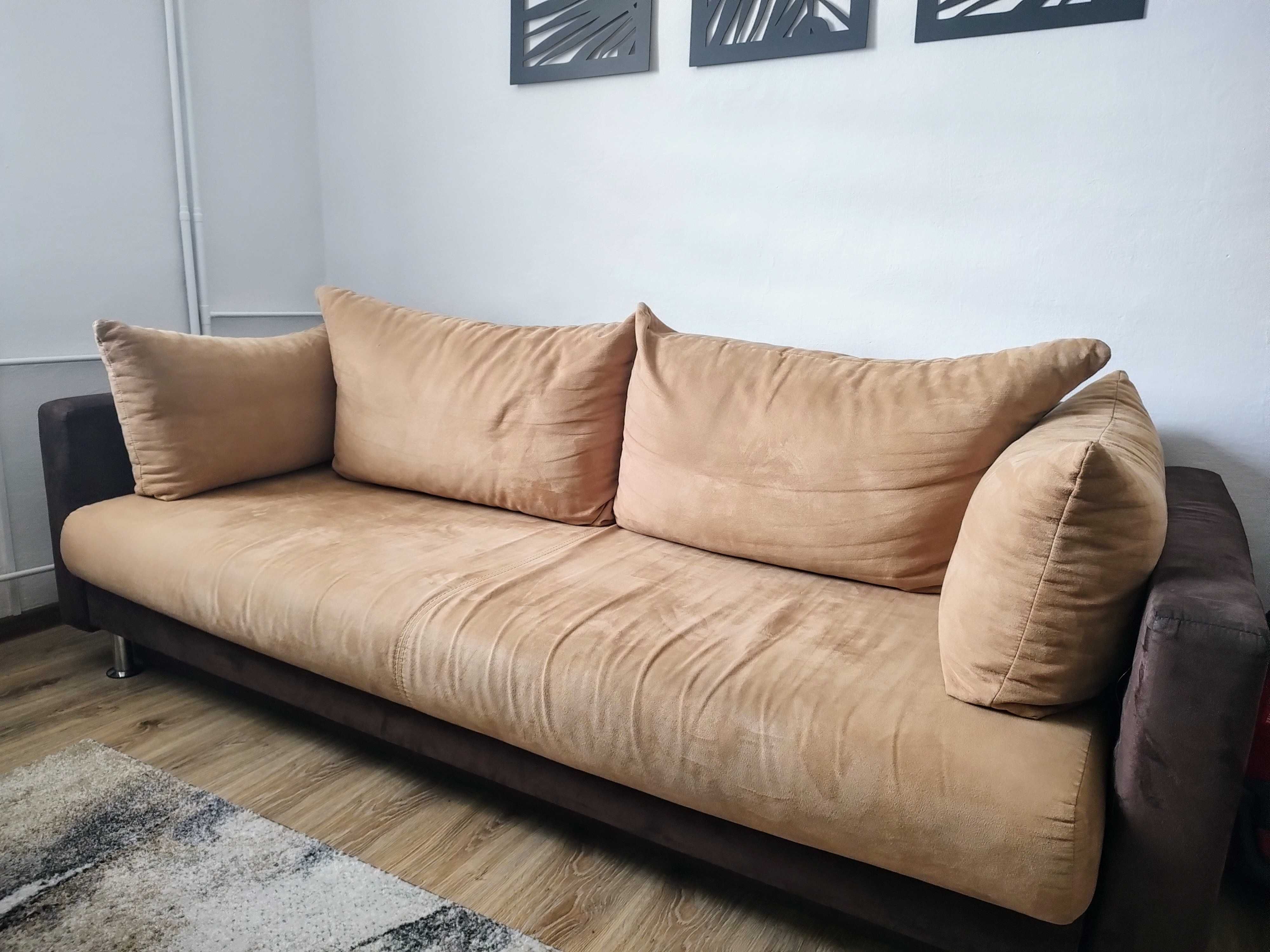 Kanapa sofa 225cm beż brąz