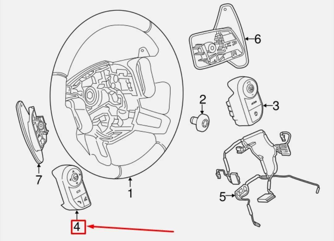 Interruptor de controle do rádio no volante Range Rover Sport LR037419