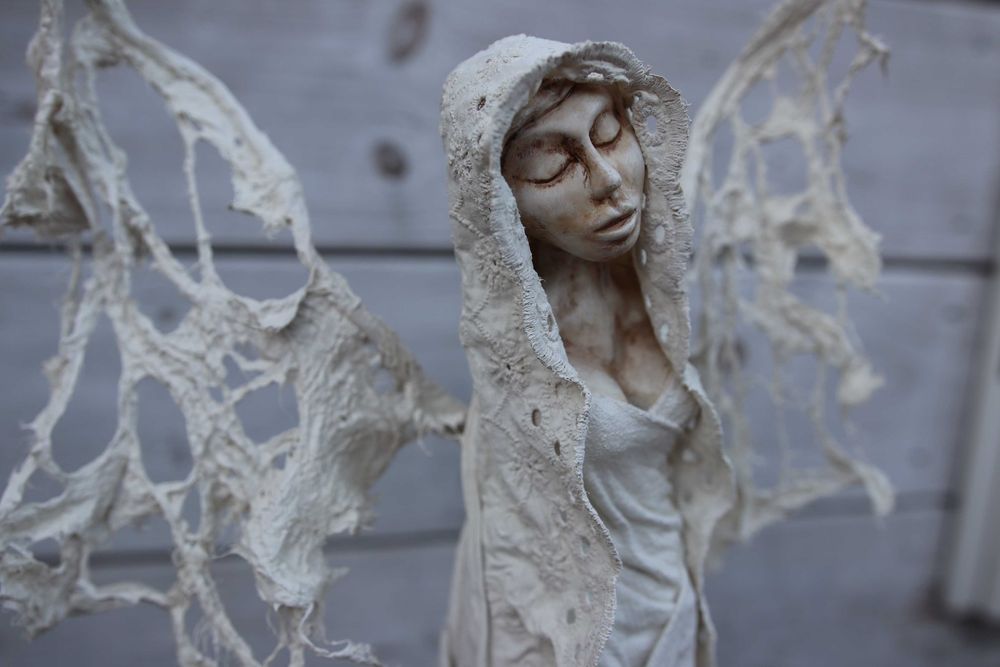 anioł pawertex, prezent na świeta, ecru, rękodzieło, handmade