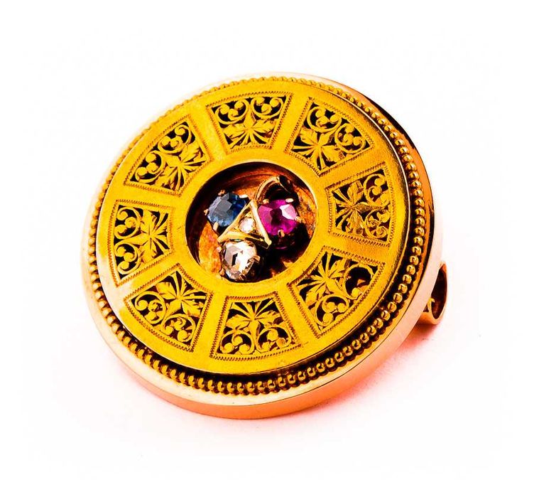 Broszka 7,36g - Diamenty - Niepoprawiany Rubin i Szafir - AUSTRO-WĘGRY