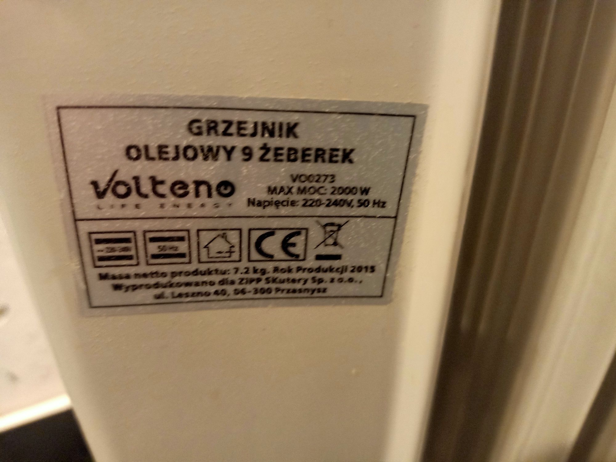 Grzejnik olejowy 9 żeberek volteno