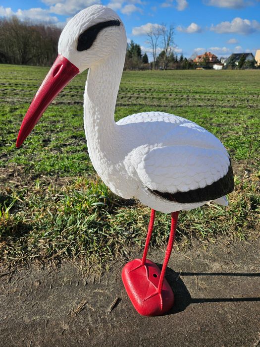 Wysoka figurka bocian bociek wiosna lato na ogród działkę prezent