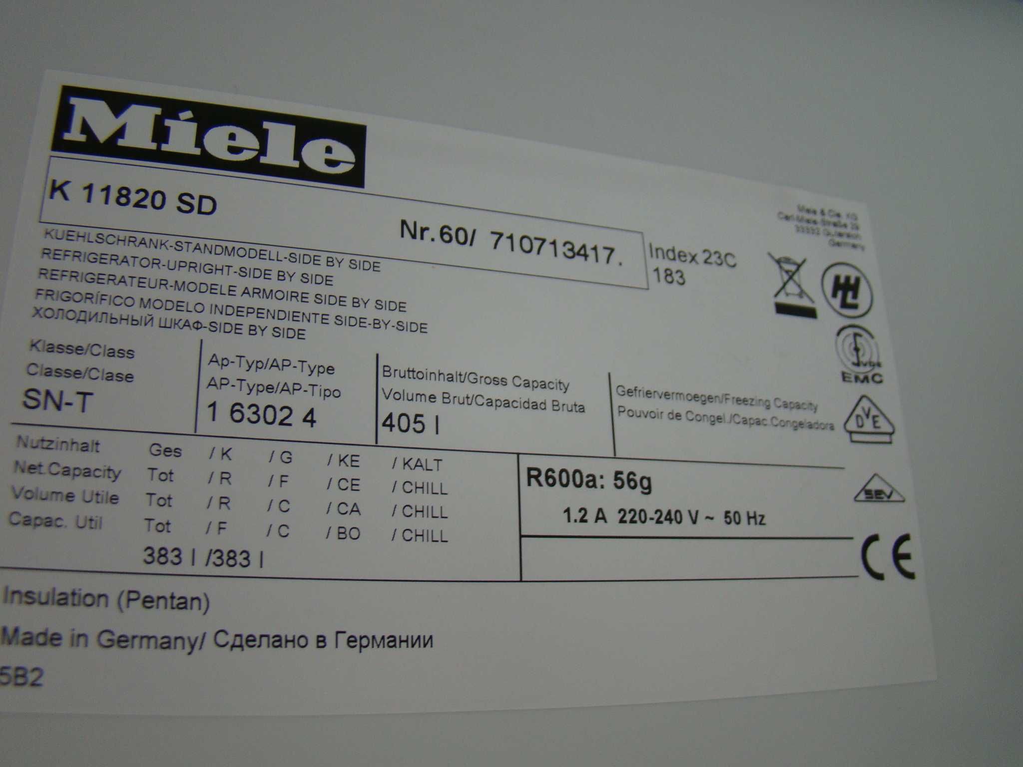 Lodówka chłodziarka Miele jak nowa