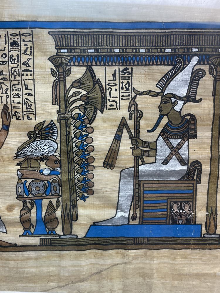 Obraz na papirusie w drewnianej ramie
