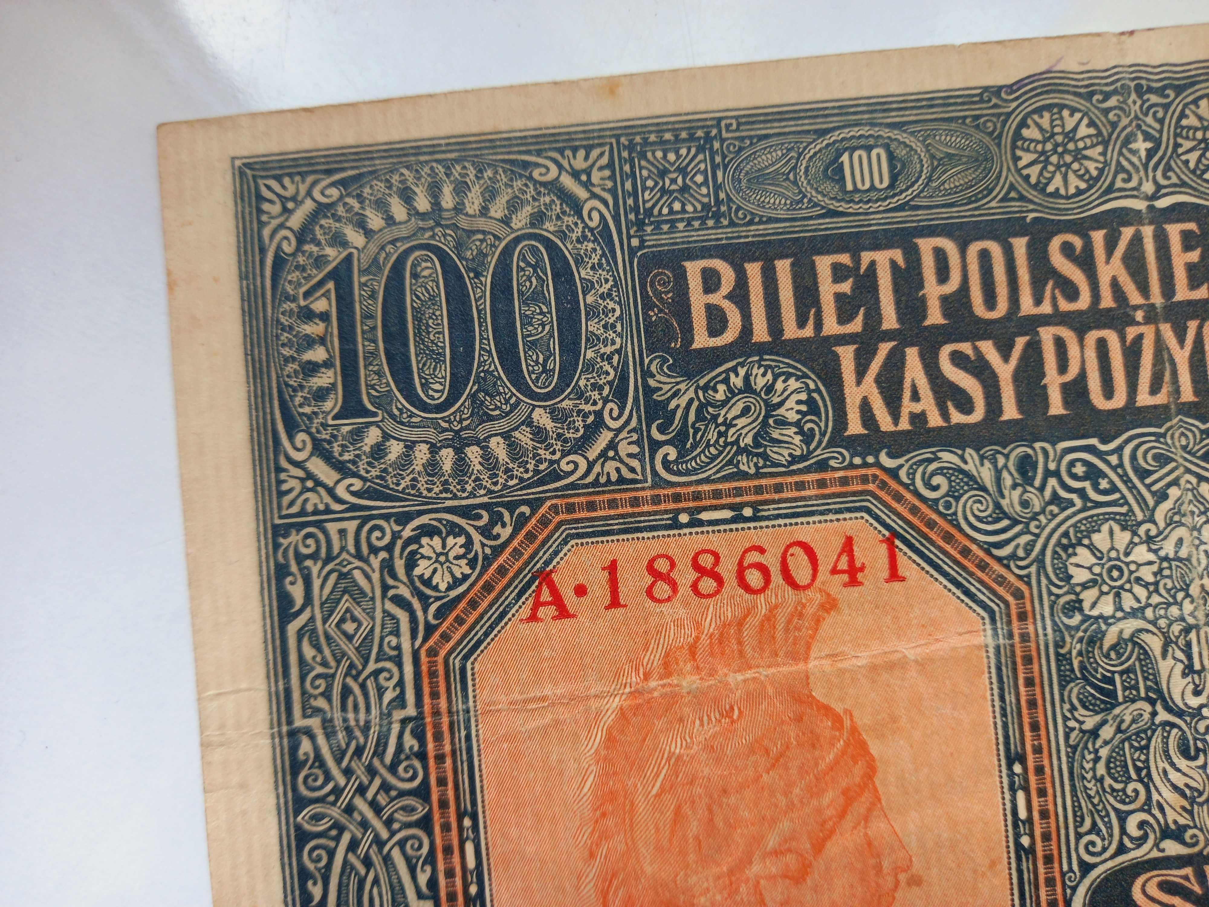 Banknot 100 marek Polskich 1916 seria A Generał