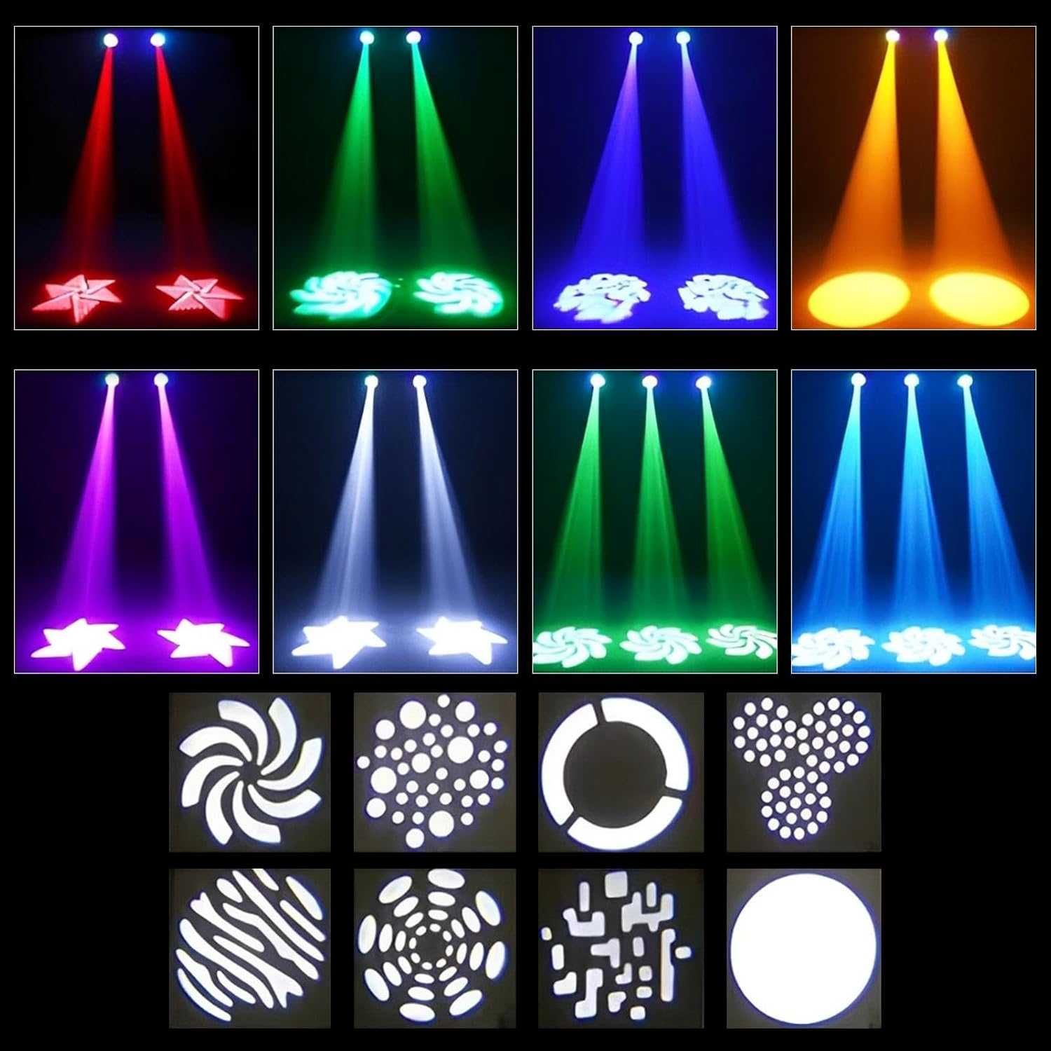 Ruchoma głowa Areyourshop  LED 8 gobo DMX 512 LED Sound