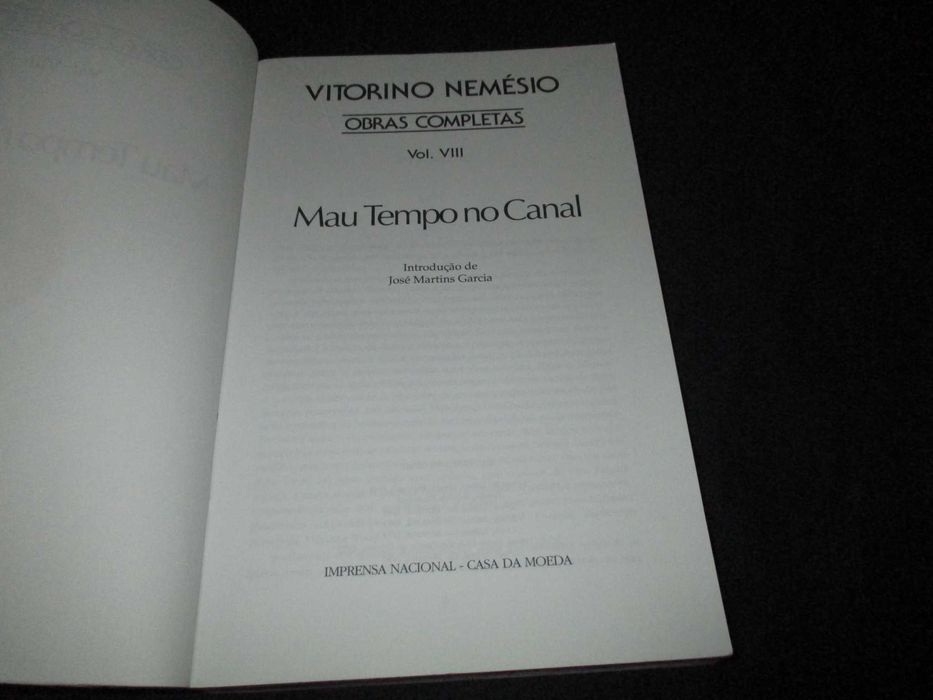 Livro Mau Tempo no Canal Vitorino Nemésio Casa da Moeda 1994