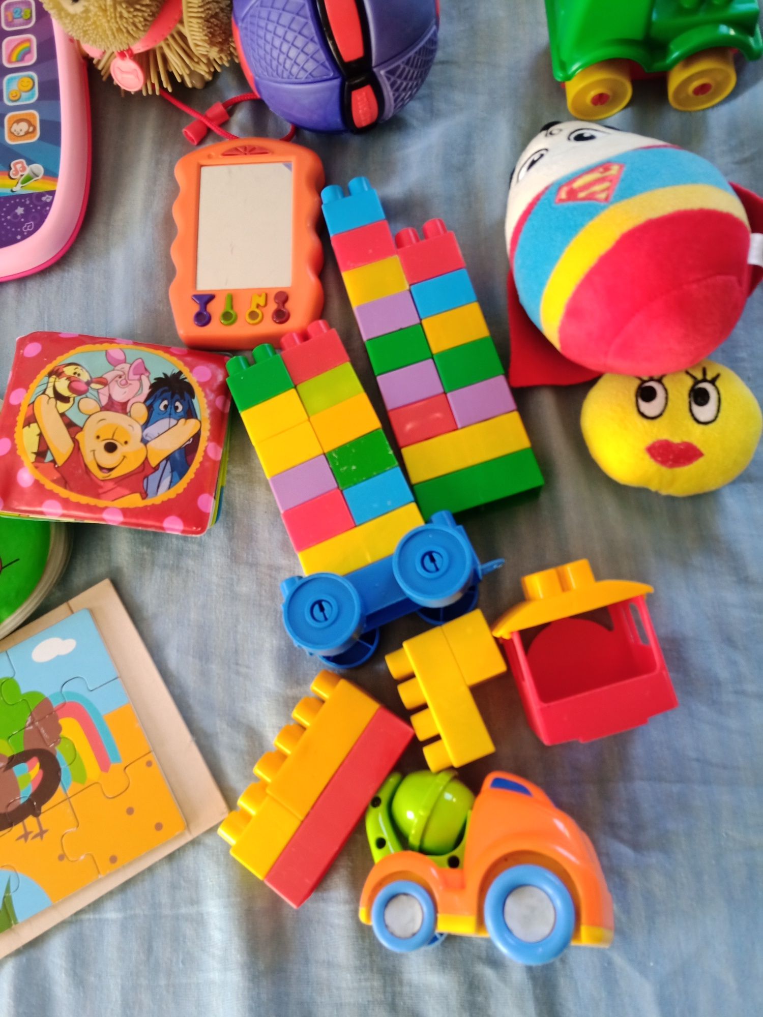 Zestaw zabawki puzzle pies fisher telefon