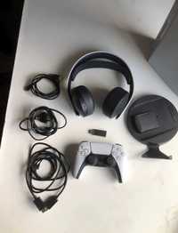 Playstation 5 + Headset + Comando Preto