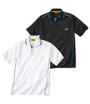 2 X Koszulka męska czarna biała polo zestaw 2XL R0005 ATLAS FOR MEN