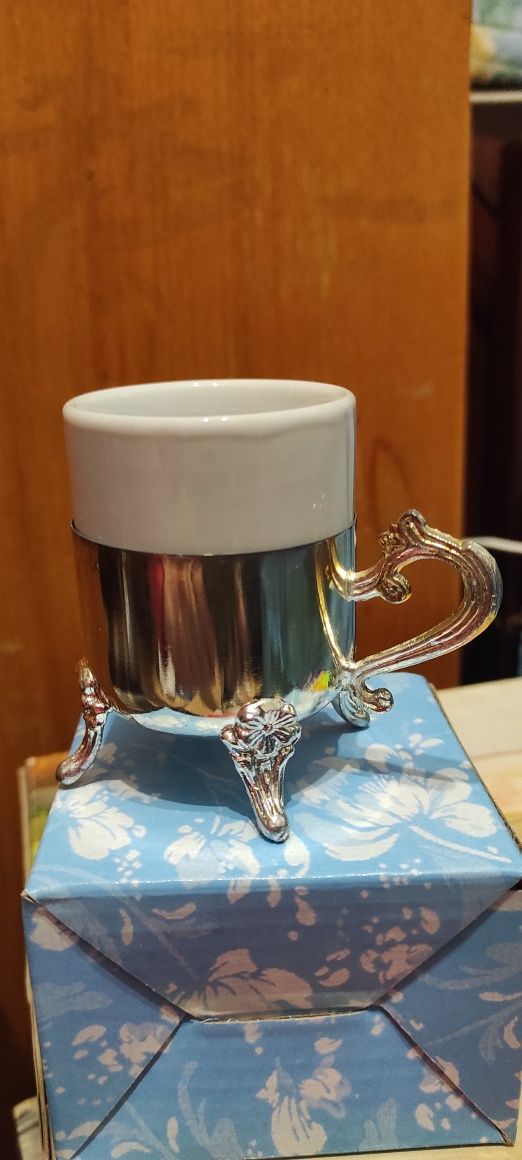 Кофейные чашки,метал,фарфор