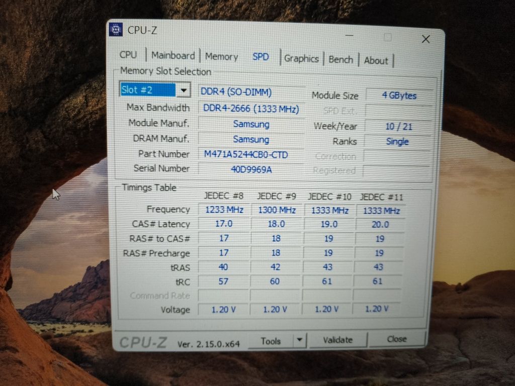 Оперативна пам'ять Samsung M471A5244CB0 SO DIMM DDR4 2666Mhz 2*4GB