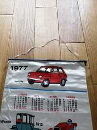 Kalendarz ścienny Proporczyk Fiat 126 FSM Polski Fiat