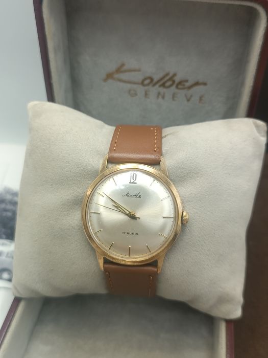 Zegarek monthe mechaniczny pozłacany au 17jewels