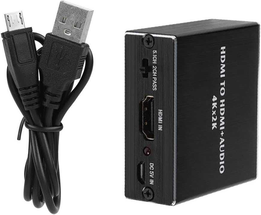 ASHATA Rozdzielacz ekstraktor audio HDMI 4K 2K do Spdif Toslink HDMI