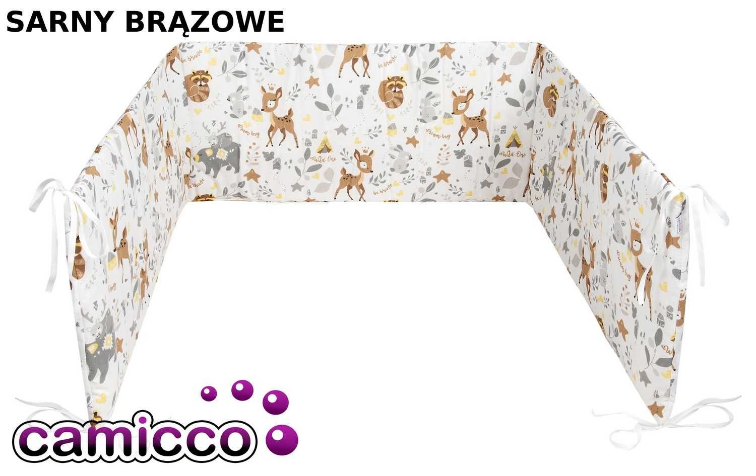 OCHRANIACZ na boczki do łóżeczka 180 x 30 cm bawełna łóżeczko CAMICCO