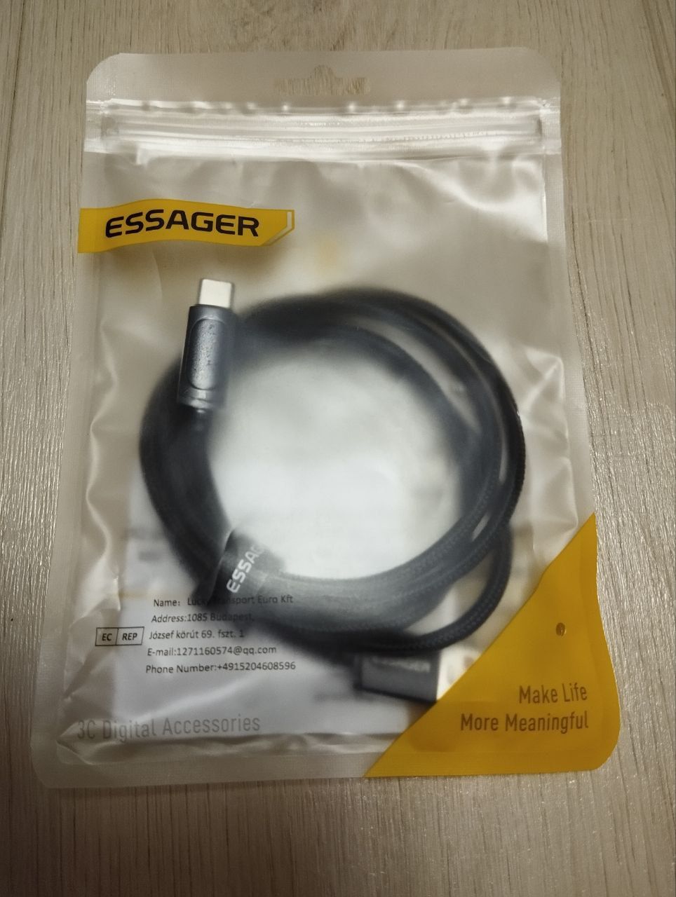 Essager 100W 7A USB - Type C кабель з дисплеєм Швидка зарядка