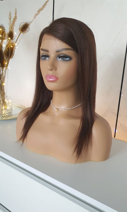 Peruka z włosów naturalnych w 100% Agnieszka brąz lace front