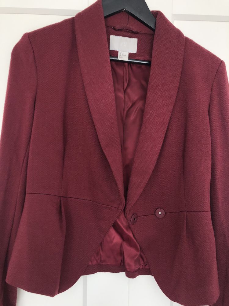 Bordowy żakiet H&M