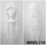 Długa biała lokowana z lokami peruka grzywka cosplay biały długi wig