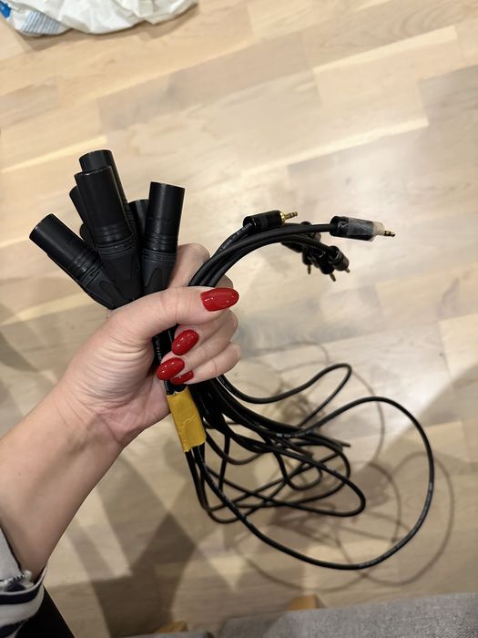 8 szt. Profesjonalny kabel mikrofonowy Jack Stereo XLR męski