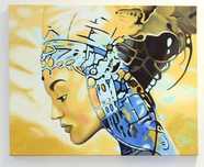 Tela grande rosto mulher quadro decoração contemporânea sala