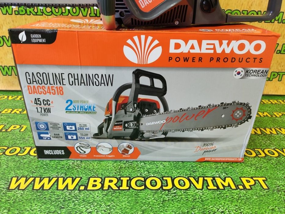 Motosserra Gasolina Novas DAEWOO - 45cc + Luvas + Óculos - PROMOÇÃO