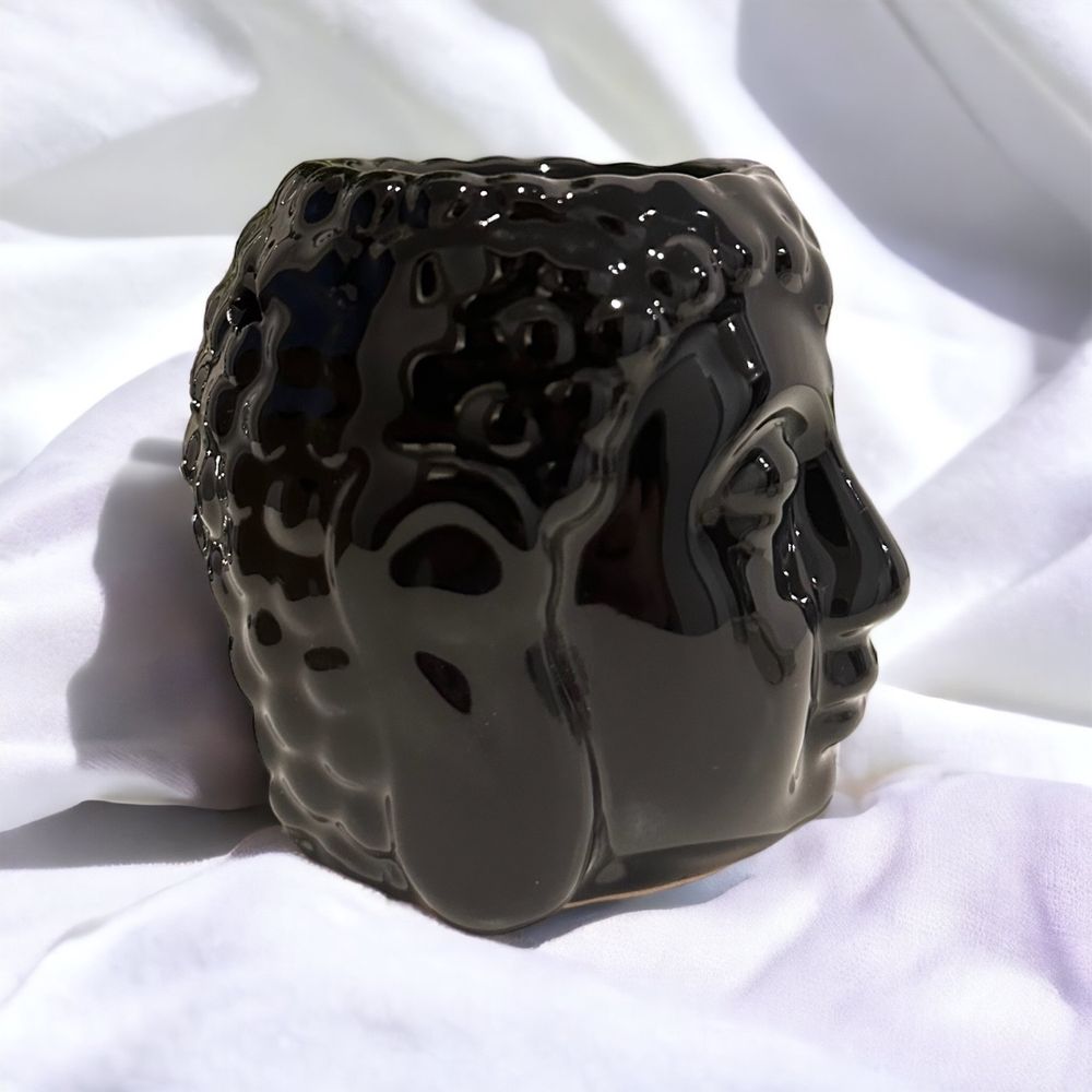 Kominek zapachowy wosk olejek ceramika Budda czarny
