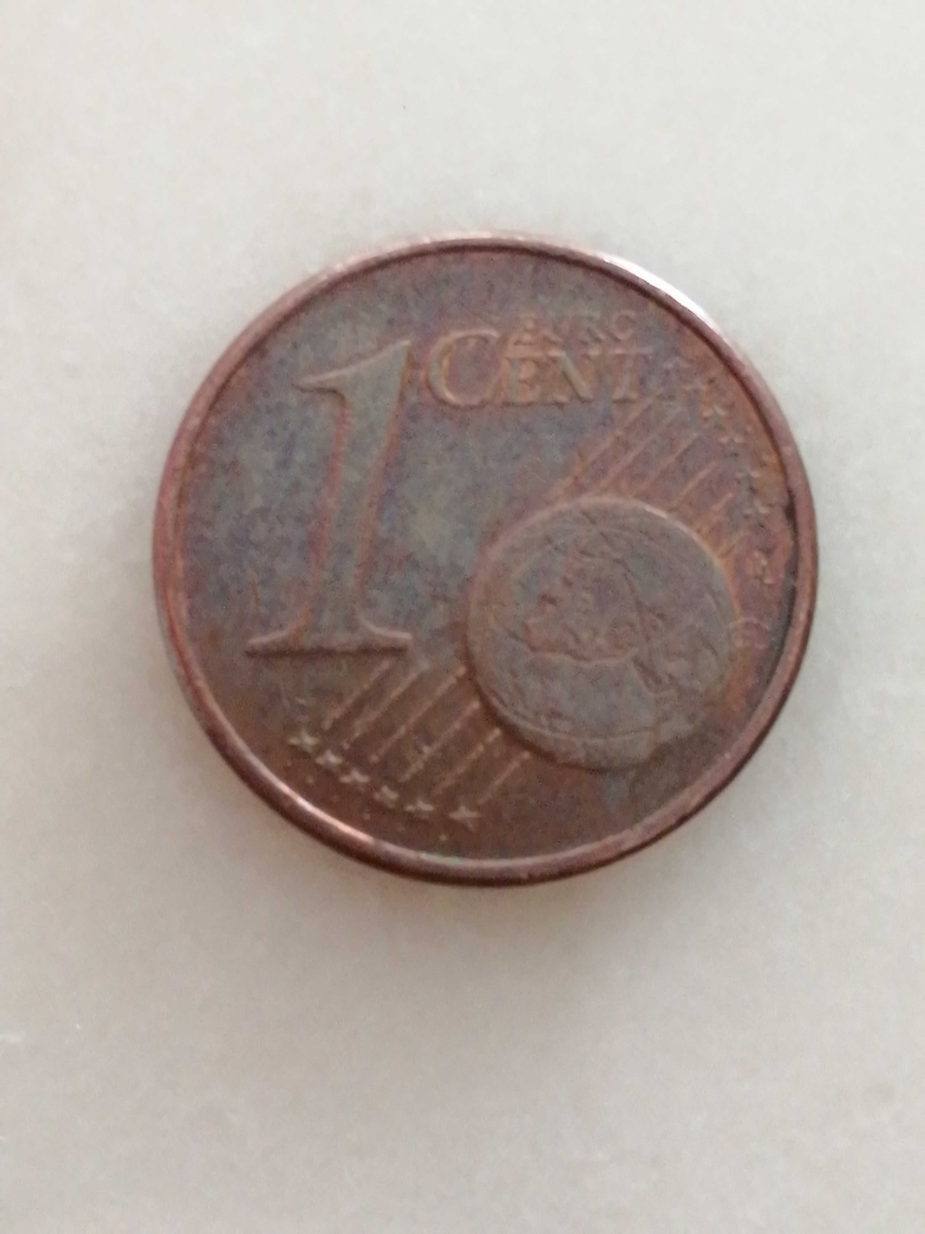 Moeda Alemã rara de 1 cêntimo de 2002