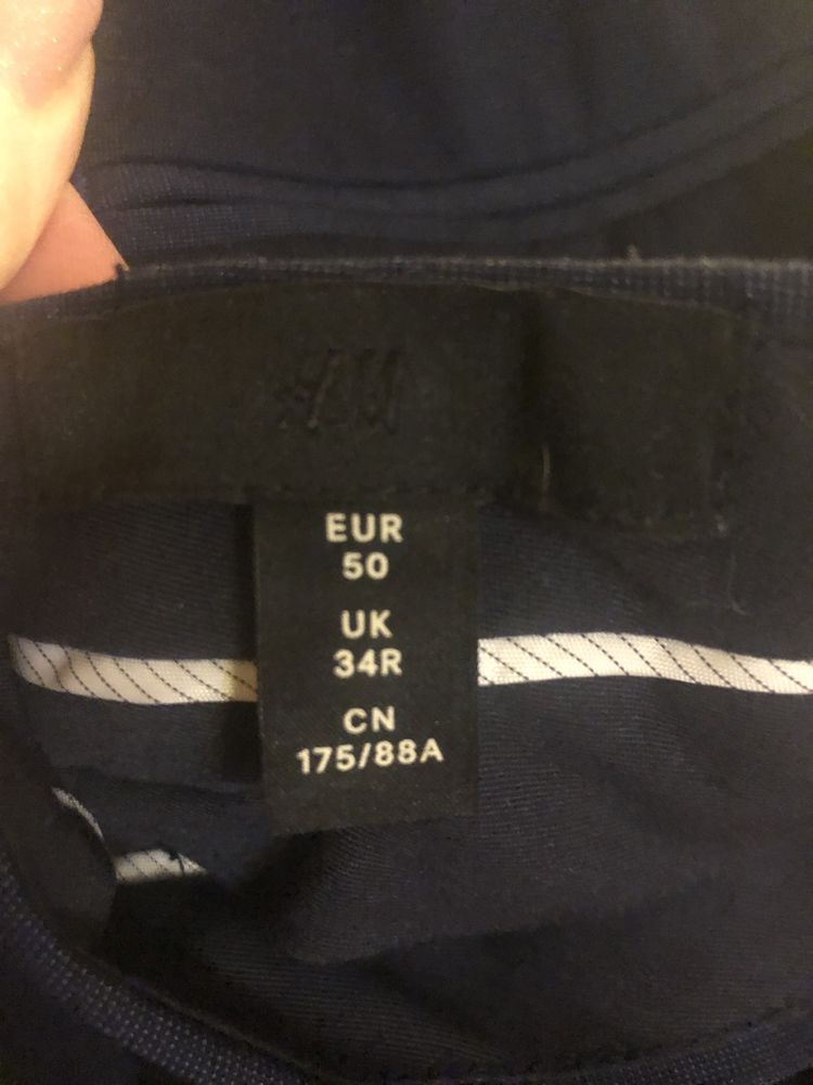 Garnitur męski H&M studniówka bierzmowanie komunia 175cm granatowy