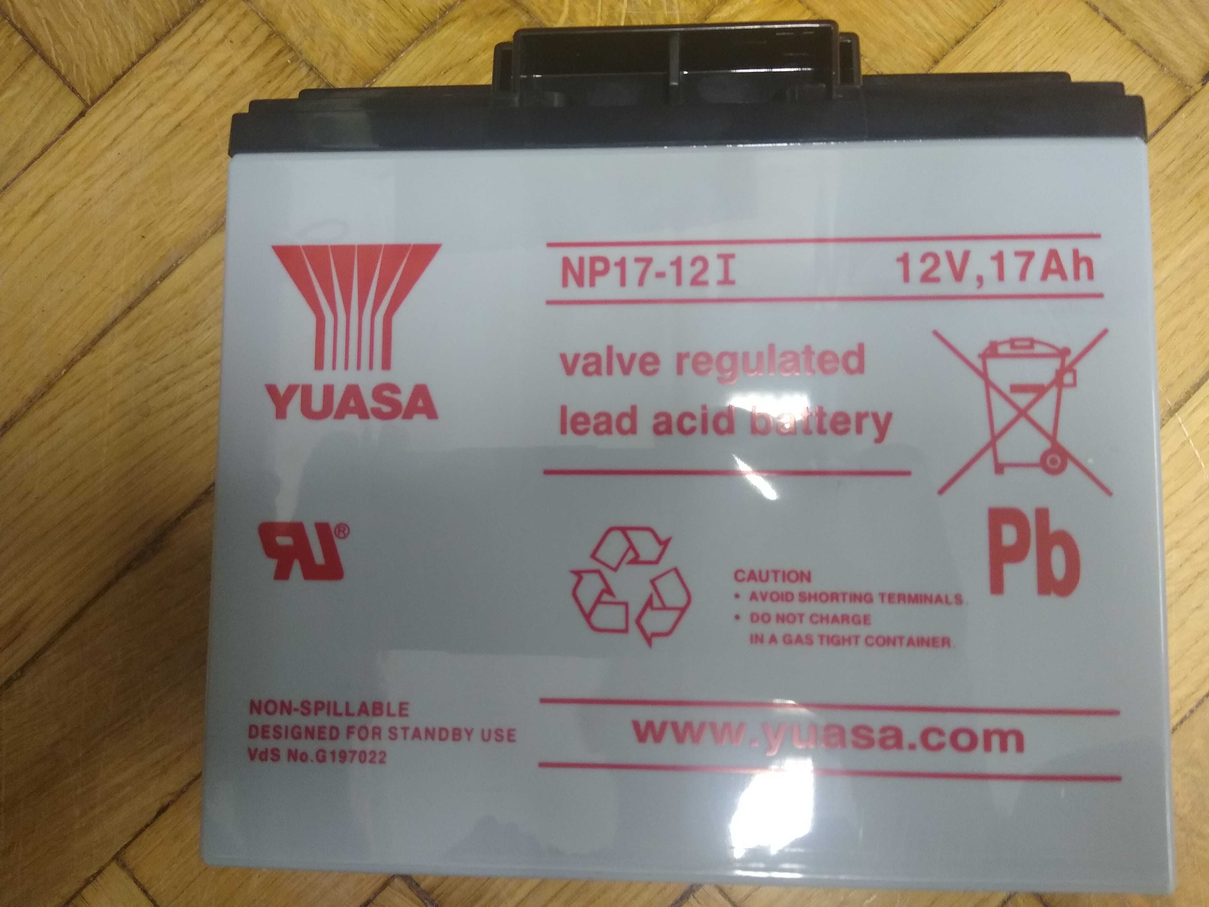 Nowy akumulator ołowiowy AGM Yuasa NP17-12I, AGM 12V, 17Ah