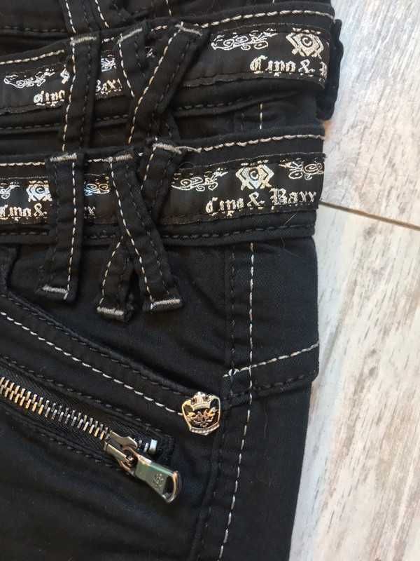 cipo and baxx czarne spodnie jeansy rurki alternative skinny rock